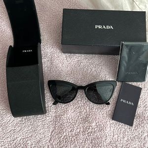Women’s Prada black catwalk cat eye sunglasses